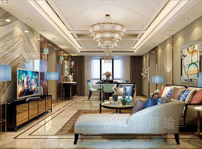 黄色日逼逼三级片世纪江尚三室两厅168平装修设计效果欣赏